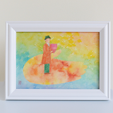 虹色背景のポストカード3枚組／額入り