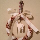 マカロンカラーのプチリース（クリーム×アルパカ）