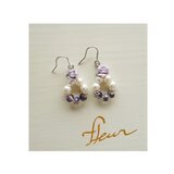 薄紫バラの上品 ピアス