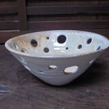 穴窯焼成　自然釉　透かし鉢