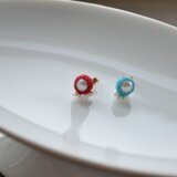 【k14gf】-片耳-wrap lumpsgrains pierced earring【受注製作】