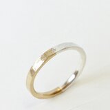 Ｋ１８　PT900　サン＆ムーンリング　（ストーンテクスチャータイプ）