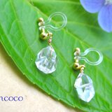 再販！「４月誕生石」NY産ハーキマーダイヤモンド　ピアス/イヤリング　「金具選択制」