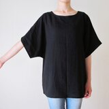 ダブルガーゼ（綿100%）のシャツ（ブラック）