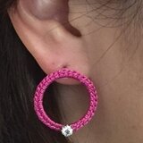ピアス　ピンクリース＆クリスタル