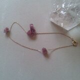 ゆらり*キラリ**原石ブレスレット＊愛のピンクトルマリン