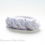 T-shirt yarn ヘアゴム（星・ホワイト）