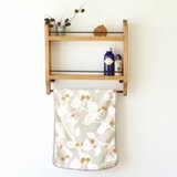 ＊男気インテリア＊アイアンバーのタオルハンガー付き二段シェルフ