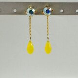 黄色のしずくピアス