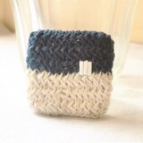 麻のブローチ/ﾈｲﾋﾞｰ×ﾎﾜｲﾄ