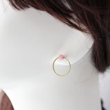 door knock jade [pink rose] ピアス