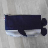 くじらフラットポーチ（ネイビー）