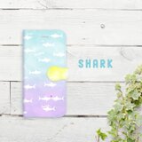 【全機種対応】サメの手帳型スマホケース