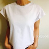 受注製作  backボタントップス   コットン白