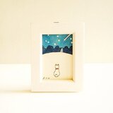 【犬種変更OK】「流れ星」ミニ原画　イラスト　※木製額縁入り・水彩・犬の絵