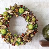 グリーンアップル・りんご・木の実・小さめリース (M02B)　クリスマス　