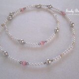 【送料無料】ピンクキャッツアイロングネックレス