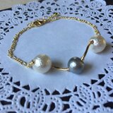 きらりパール 大人可愛い ウェーブブレスレット