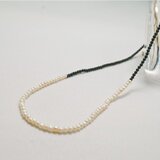 14Kgf 淡水パール＆オニキス　ネックレス