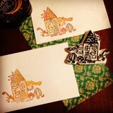 秋色はんこ！女の子シリーズ《お家&きのこ》