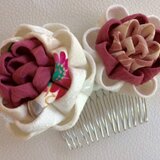 つまみ細工☆大人椿のヘアコーム