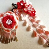 つまみ細工☆可愛い福梅の七五三用かんざし