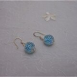 シルバーメッシュビーズのピアス