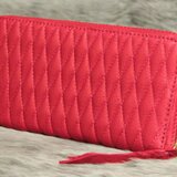 "Diamond Wallet"　ラウンドファスナー ロング　ディアスキン（鹿革）レッド