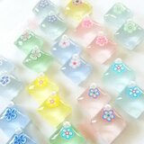 ガラス花パールピアス