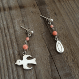 TORI＊ピアス（Silver925×ピンクコーラル）