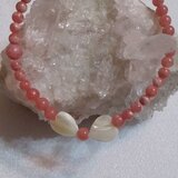 リボン風ブレスレット☆インカローズ4㎜。