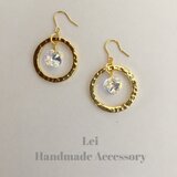 クリスタル♡ゴールドリングピアス