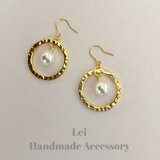 パール♡ゴールドリングピアス