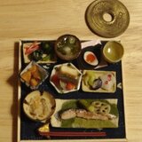 ★甘塩鮭定食・千鳥濃紺柄