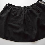 miyo ミヨ　リネンギャザーパイピングポケット　ハーフエプロン　黒