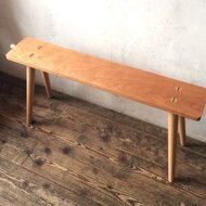 ハンドメイド　木製スリムベンチ スリムベンチ朴 スリムベンチ ベンチ 椅子 木製 ソファ・ベンチ