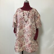 チュニック　辻ヶ花　正絹　着物リメイク　ハンドメイド 着物リメイク 正絹のフレアーチュニック 斜め縞に華紋 | iichi