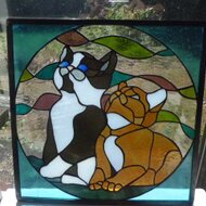 眉毛ねこさま専用 ステンドグラスパネル 3点