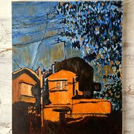 絵画「夕方の住宅街」F15・油彩画・原画・裏紐付き | iichi 日々