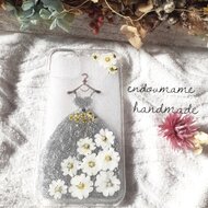 シルバー スマホケース カバー ドレス 押し花 ドライフラワー Iphone Android 大人カワイイ Iichi ハンドメイド クラフト作品 手仕事品の通販