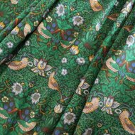 受注 William Morris ストロベリーシーフ フレンチスリーブワンピース いちご泥棒 マルチックブルー Iichi ハンドメイド クラフト作品 手仕事品の通販