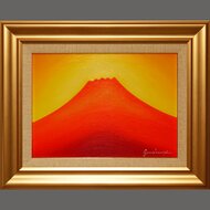 小さい油絵○『ミニピンクの背景の花』○がんどうあつし絵画F0号 