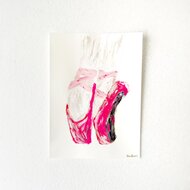 手描き　バレエリーナ　アクリル画 手描き バレエリーナ アクリル画
