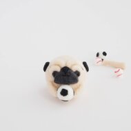 受注製作】 まゆパグとサッカー(フォーン・黒) 羊毛フェルト