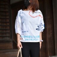 柿渋染め手ぬぐいのパッチワンピース | iichi ハンドメイド・クラフト ...