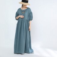 上品な花柄リネンワンピース | iichi ハンドメイド・クラフト作品・手 ...