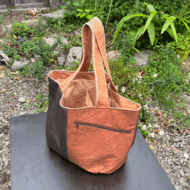 古布　グラニーバッグ　藍染　型染　ハンドメイド　柿渋染め 古布 グラニーバッグ 藍染 型染 ハンドメイド 柿渋染め