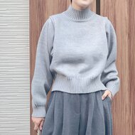 大人かわいい袖コンシャスニット・セーター（グレー）22019