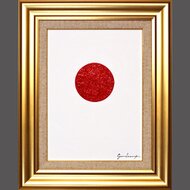 肉筆原画△後光差す神秘的でパワフルな『赤富士』△がんどうあつし絵画 