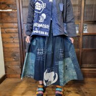 剣道着と手ぬぐいのリバーシブルジャケット刺し子古布リメイク